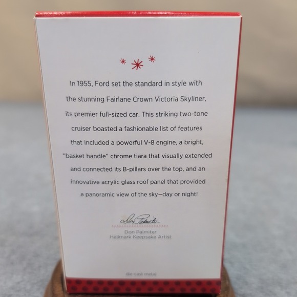 Hallmark Keepsake 1955 Ford Fairlane Crown Victoria Skyliner Cars Ornament - Picture 2 of 4